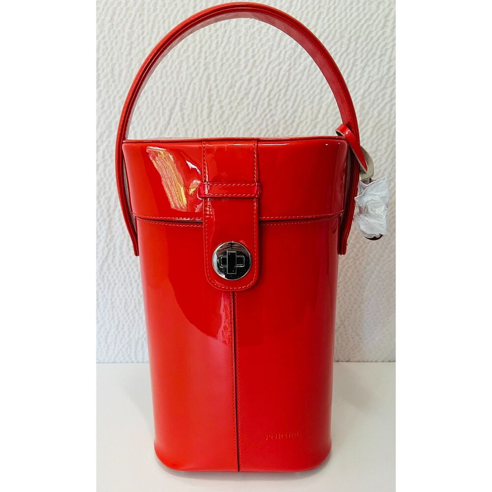 Pelletini Orange Patent Leather Wine Tote